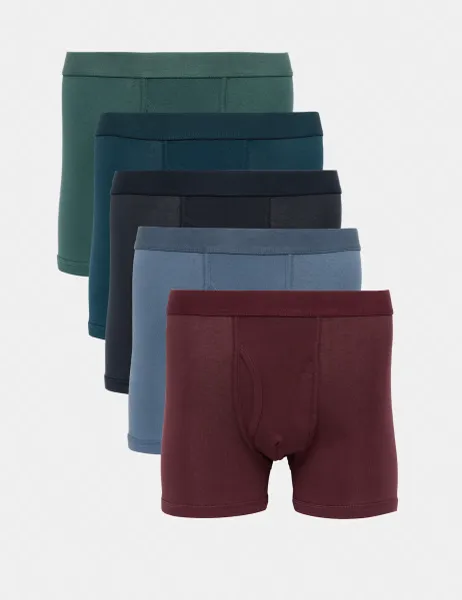 Marks & Spencer 5 Pack Pure Cotton Stretch Trunks Multi
