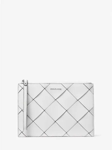 Michael Kors Jet Set Travel Extra-Large Woven Leather Wristlet