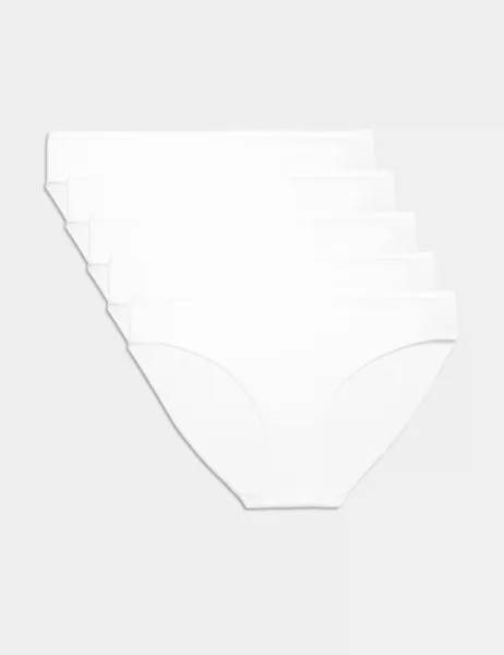 Marks & Spencer 5pk Pure Cotton Bikini Knickers White