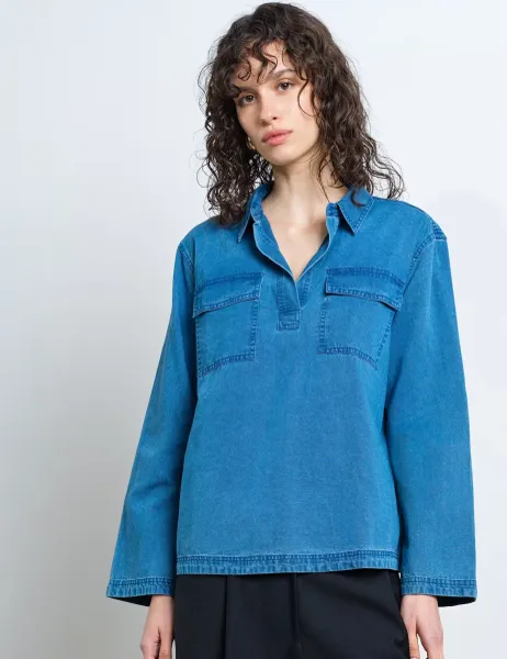 French Connection Pure Cotton Shirt Blue