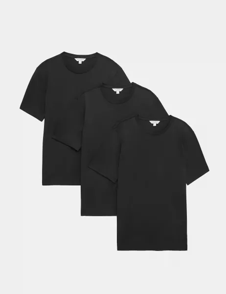 Autograph 3 Pack Pure Supima Cotton T-Shirts Black C