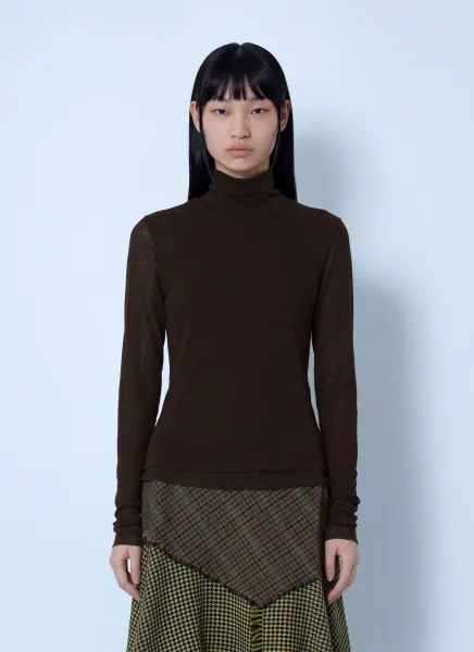 GANNI Marl Mesh Turtleneck