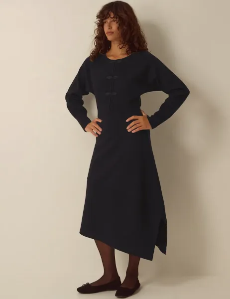 Monsoon Knitted Midi Sweater Dress Black