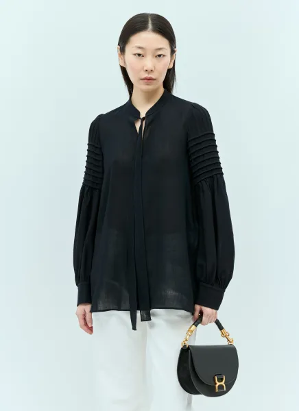 Tie-Detail Tunic Shirt