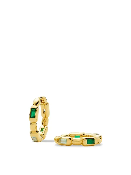 Missoma Molten Gemstone Baguette Hoop Earrings