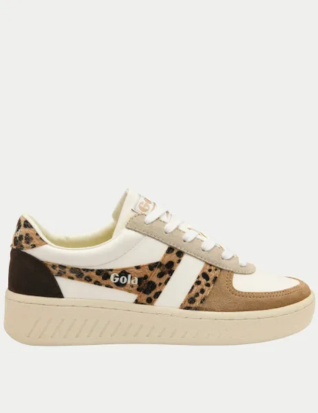 Gola Grandslam Safari Quadrant Leather Trainers White Mix