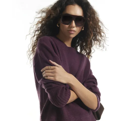 River Island Burgundy Soft Crew Neck Knit Jumper