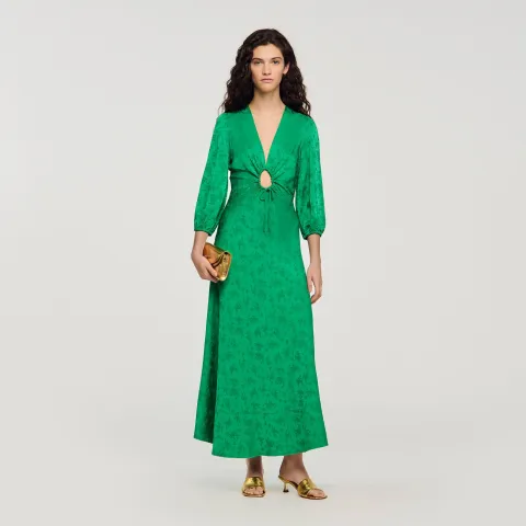 Floral jacquard maxi dress