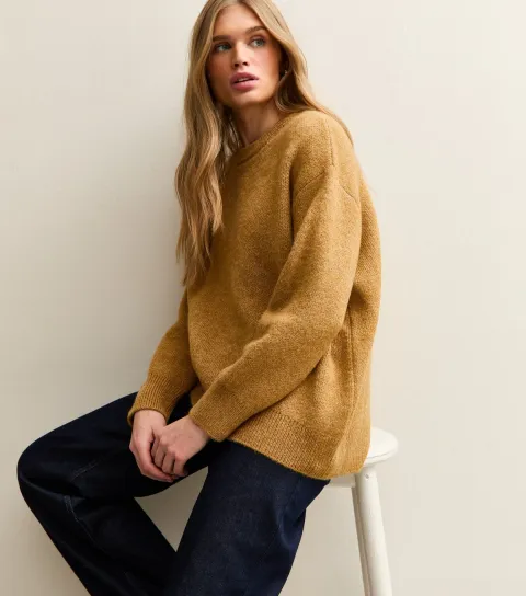 Women's Dark Yellow Heavyweight Chunky Oversized Jumper