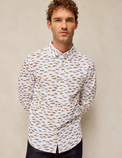 White Stuff Pure Cotton Bruton Oxford Shirt White Mix