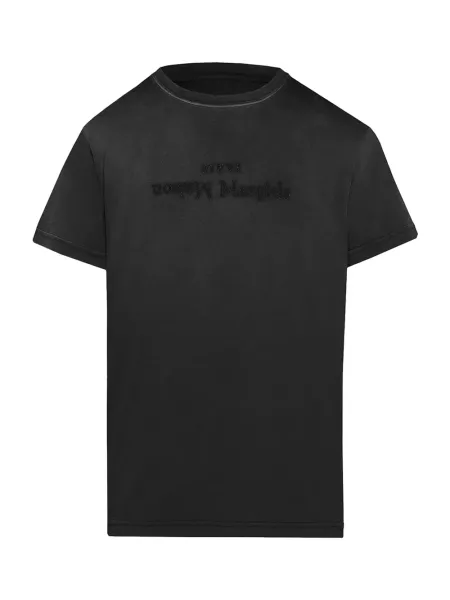 reverse logo t-shirt Black