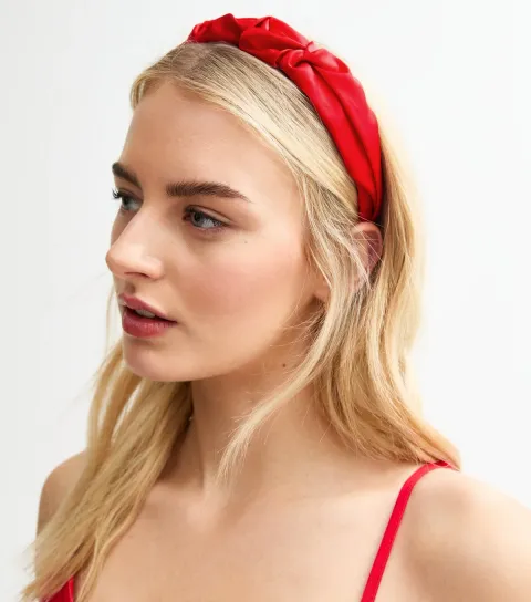 New Look Red Satin Ruffle Headband