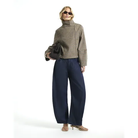 River Island Check Funnel Neck Cocoon Sleeve Jacket