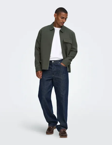 Only & Sons Woven Utility Jacket Brown