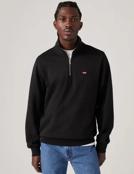 Levi's Levi's Regular Fit Pure Cotton Half Zip Sweatshirt Black