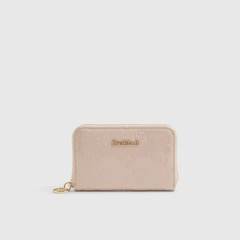 River Island Embossed Monogram Patent Zip Purse