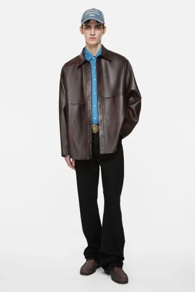 Leather overshirt