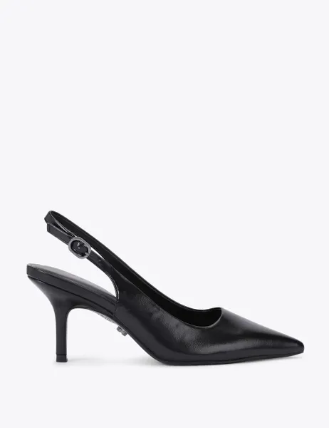 Carvela Buckle Stiletto Heel Pointed Slingback Shoes Black