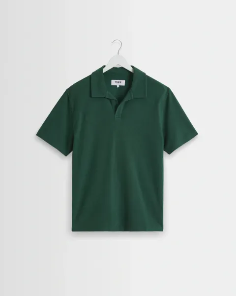 Atwood - Dark Green Textured Organic Cotton Polo Shirt
