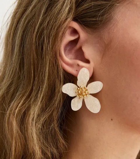 Gold Floral Shaped Earrings