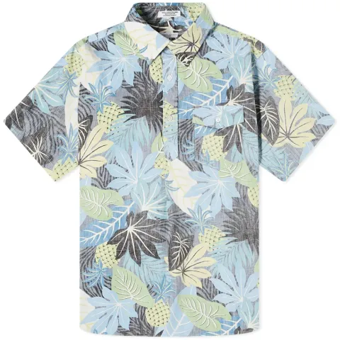 Short Sleeve Hawaiian Popover Button Down Shirt