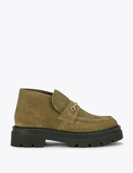 Steve Madden Suede Flat Round Toe Ankle Boots Green