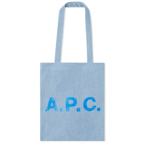 A.P.C. Lou Stonewashed Denim Tote