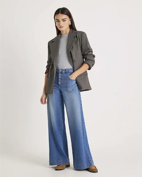 River Island Wide Leg Pocket Front Jeans