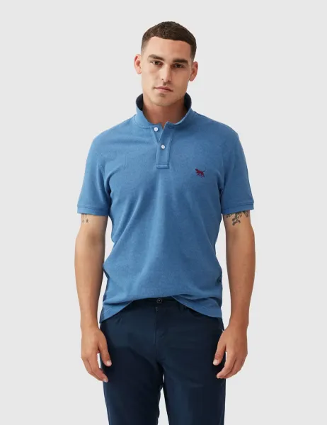 Rodd & Gunn Gunn Slim Fit Pure Cotton Polo Shirt Cobalt