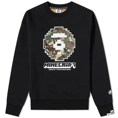 AAPE x Minecraft Ape Head Crew Sweat