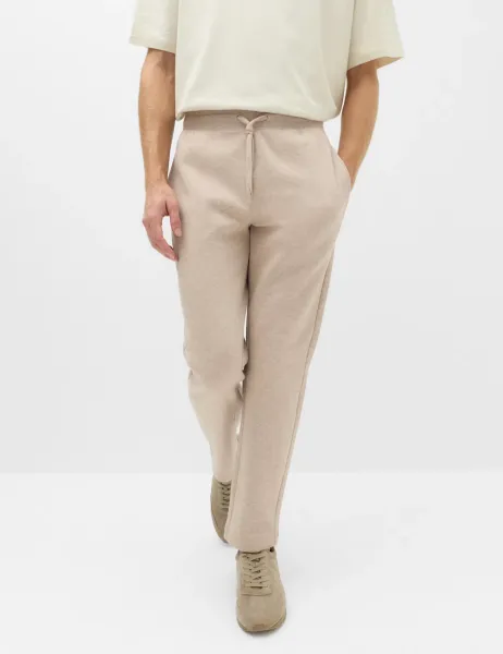 Marks & Spencer Cotton Rich Straight Leg Joggers Taupe