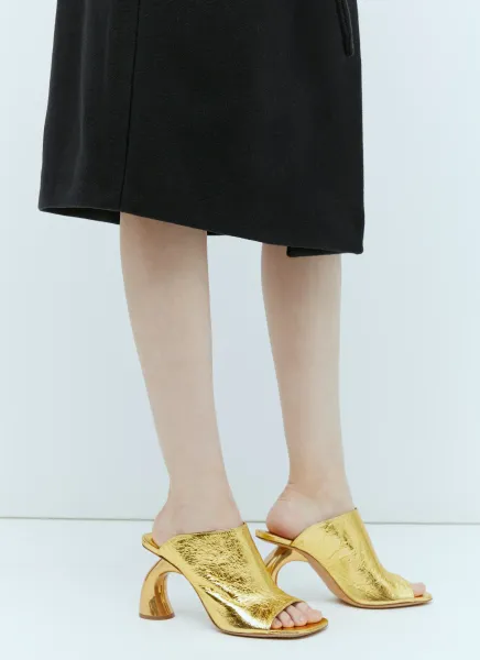 Ached Heel Leather Mules