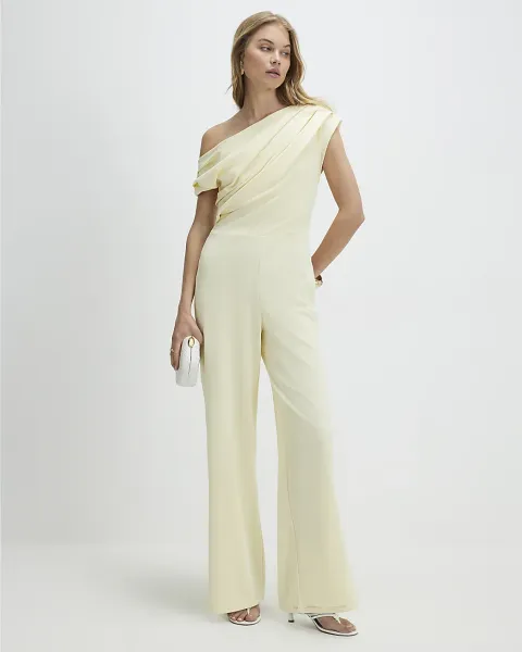 River Island Short Sleeve Asymmetric Drape Jumpsuit