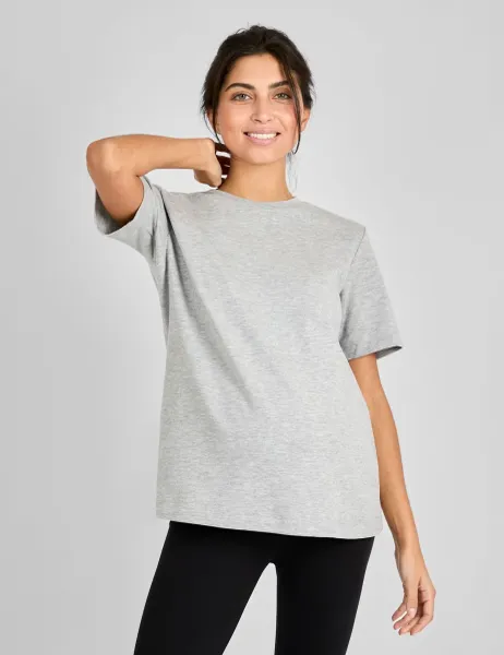 JoJo Maman Bébé Maternity Pure Cotton Oversized T-Shirt Grey Marl