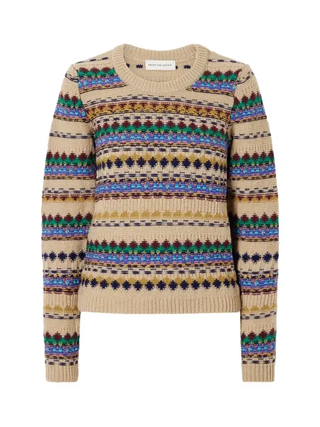 Dries Van Noten Jacquard Sweater Champagne