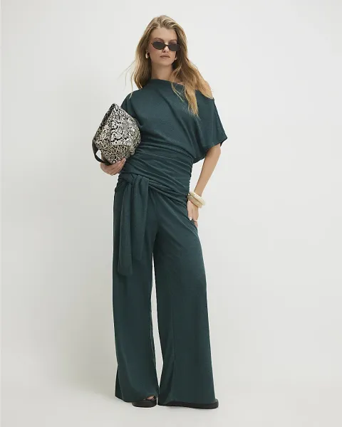 River Island Cotton Tie Waist Trousers