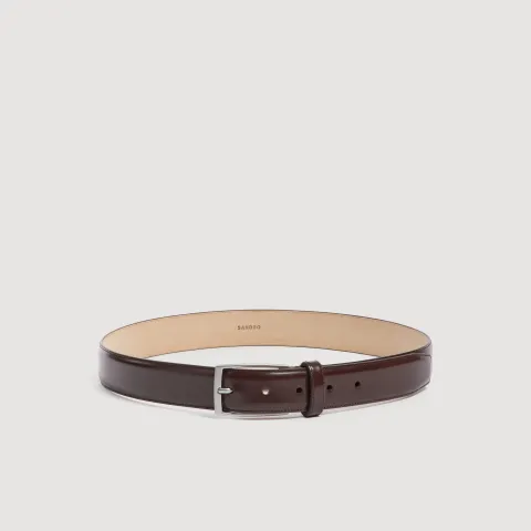 Glazed leather belt
