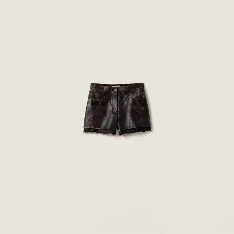 Nappa leather shorts