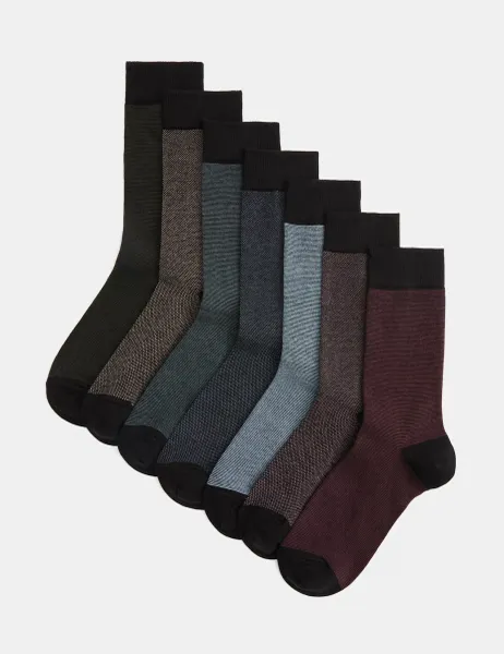 Marks & Spencer 7 Pack Cool & Fresh Cotton Rich Socks Multi