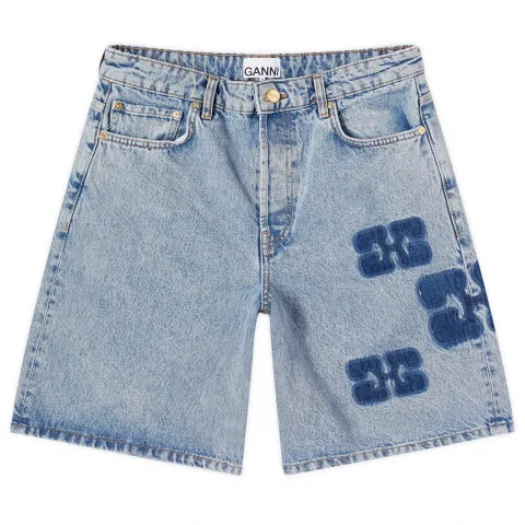 Patch Denim Shorts