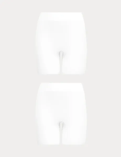Body by M&S 2 Pack Body Invisibles Anti-Chafe Shorts White
