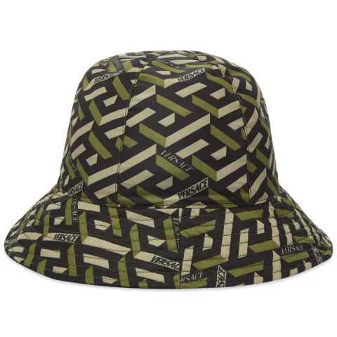 Reversible Geometric Logo Bucket Hat