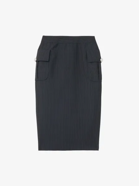 Pinstriped Pencil Skirt