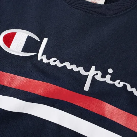 Logo Stripe Crew Sweat