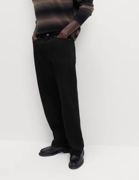 Loose Fit Pure Cotton Rigid Value Jeans Black