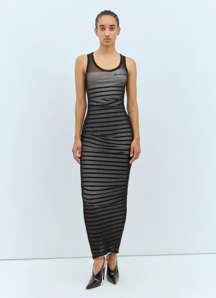 Ribbed Mariniere Maxi Dress