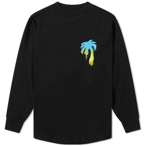 Long Sleeve Spray Palm Oversized T-Shirt