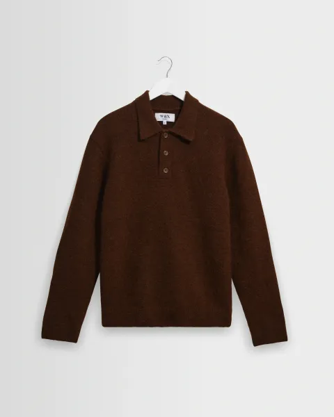 Wax London Ashford - Brown Fluffy Wool Polo