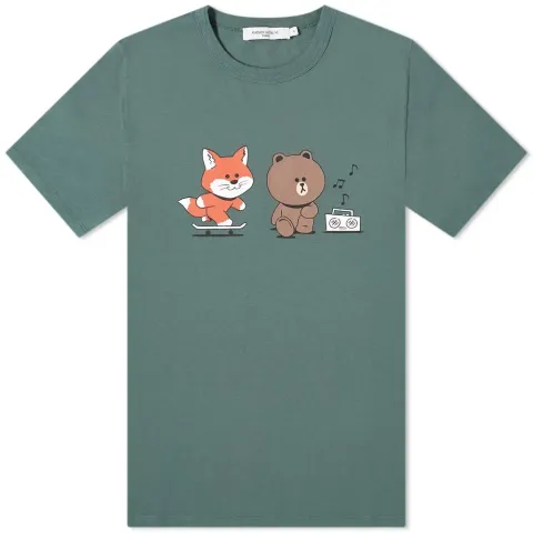 Maison Kitsuné x Line Friends Kitsuné Skate Print T-Shirt