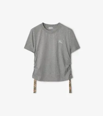 Festival Cotton T-shirt in Pale grey melange